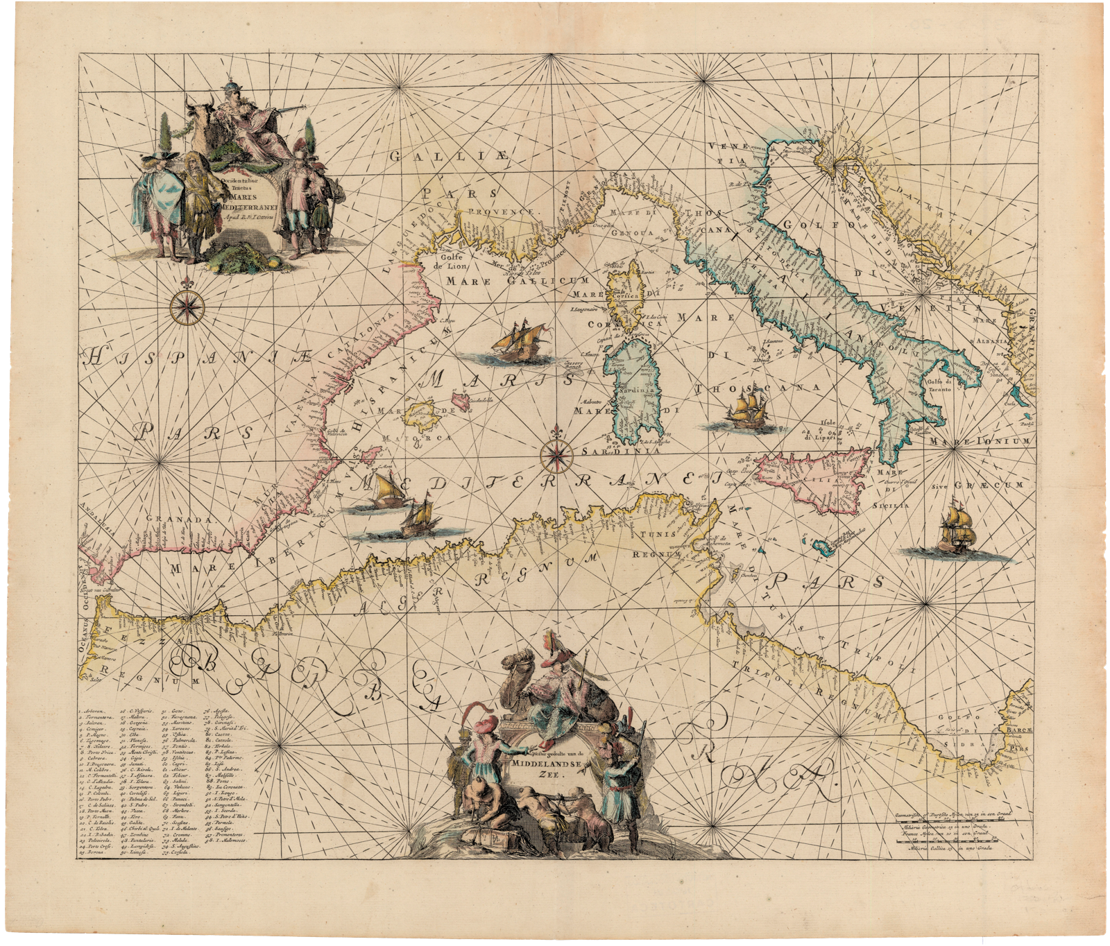 Carta histórica del Mediterráneo