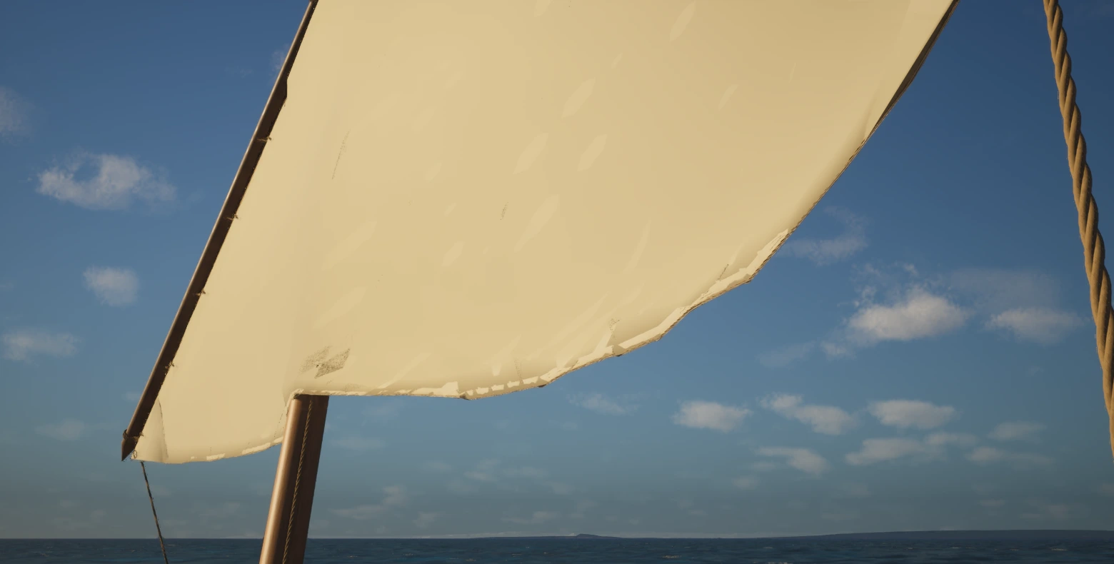 La vela latina iluminada por el sol