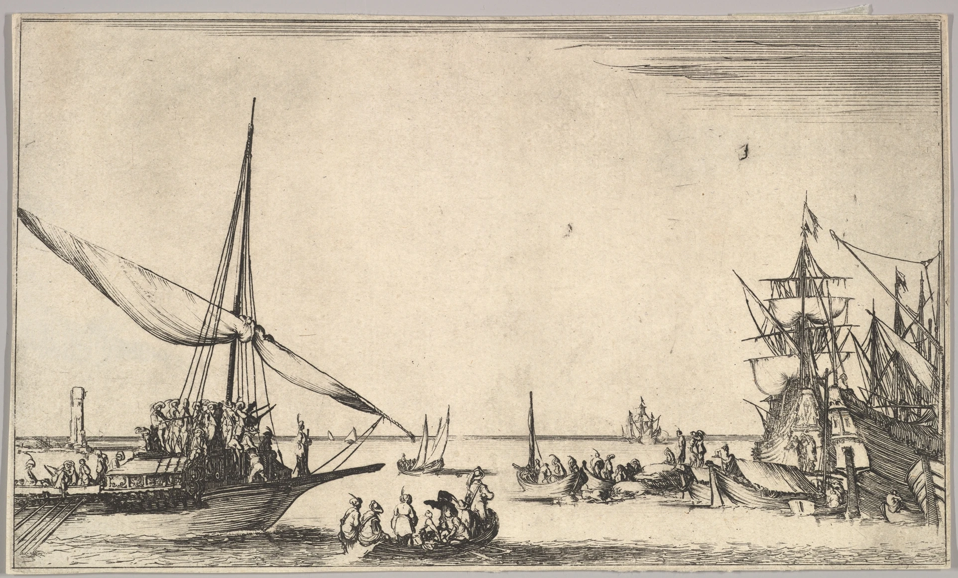 Galeras, barcos y un puerto en movimiento