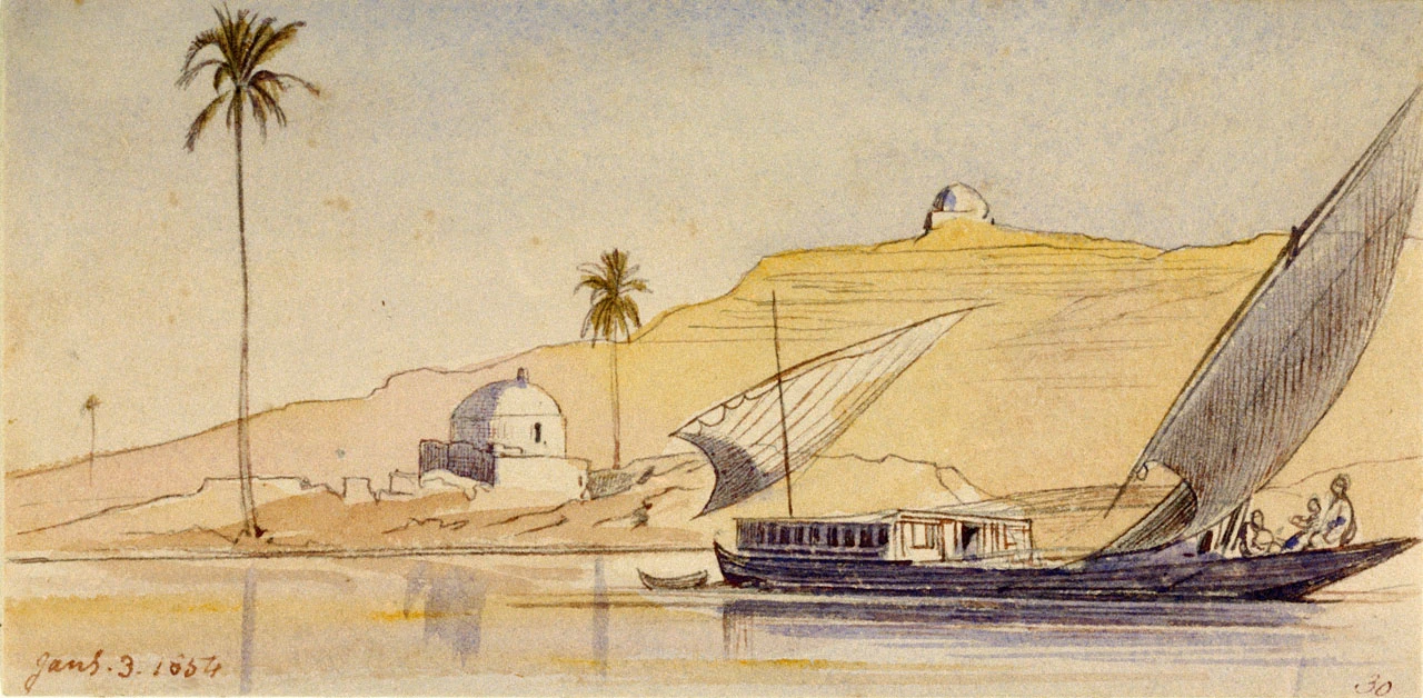 Embarcación de vela latina en el Nilo