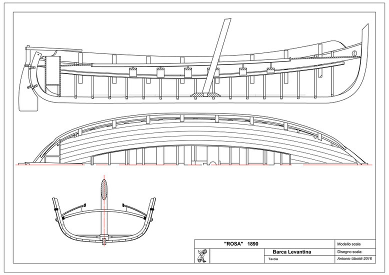Planos de la barca levantina Rosa